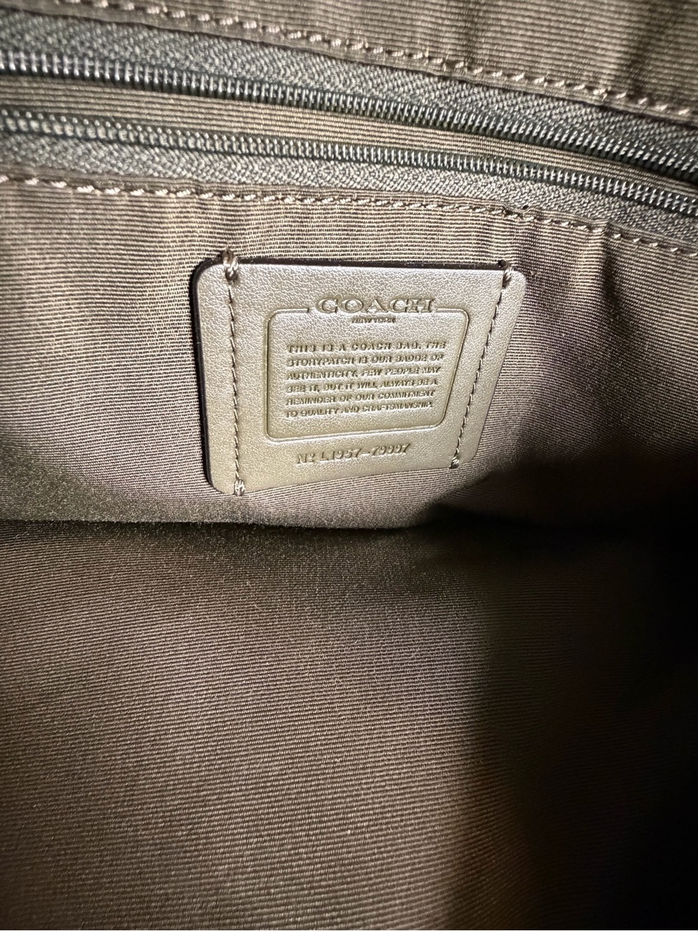 COACH Olive Green Pebbled Leather Shoulder Satchel with Crossbody Strap - Picture 5 of 9